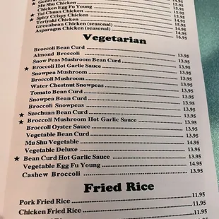 the menu