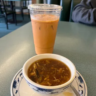 Yummy Thai Tea, and Hot &amp; Sour Soup!!