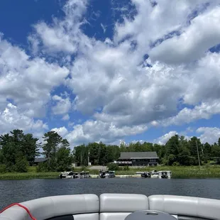 Pulling up to the nice new piers at The Loon!