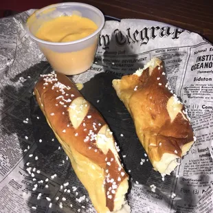 Pretzels and cheese (3) were fantastic and smoking hot!!!  Definitely getting these again!