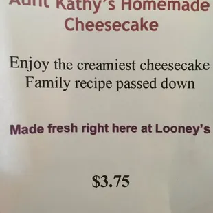Best cheesecake in Lake County on Route 83!!!