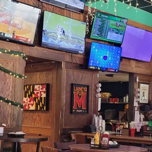 Plenty of TV's from one angle, a lot more around, UMD and MD flag