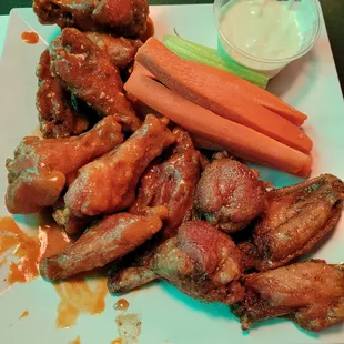 Wings sampler platter. Mild, Yard Bird and Honey Old Bay.