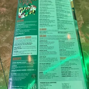 menu