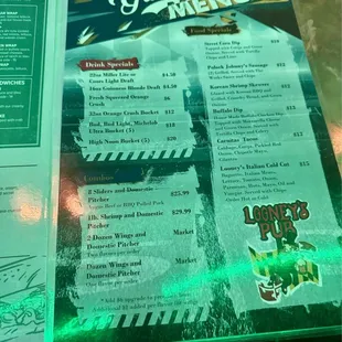 menu