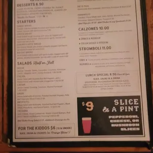 menu