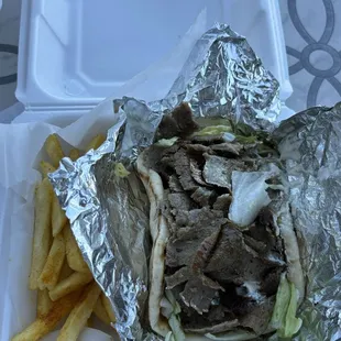 Gyro with fries