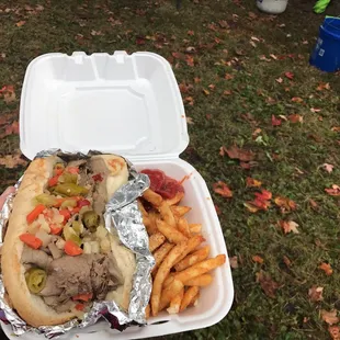 Italian beef and fries