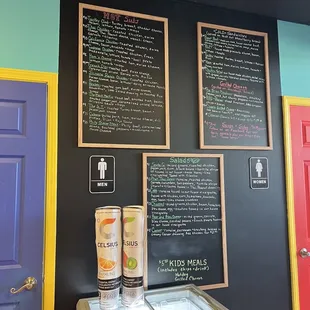 menus on the wall