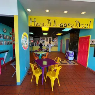 Inside seating areas