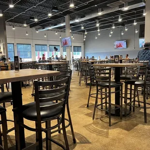View from the bar across the dining area