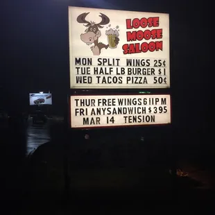 a sign for the restaurant