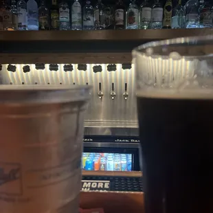 A vanilla stout and a nice drink of water, after work!