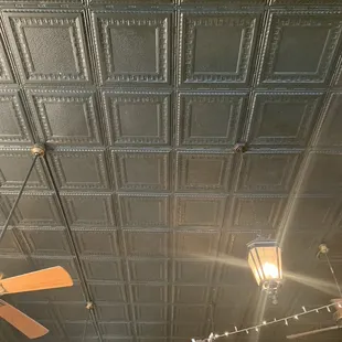 the ceiling of a restaurant