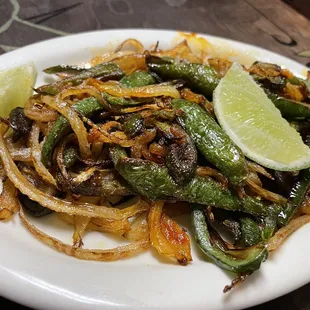 Side of Grilled torreado chilis and onions