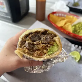 Carne Asada Super Burrito (no beans, no sour cream)