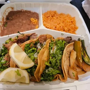 Taco plate delivered by door dash. Delicious