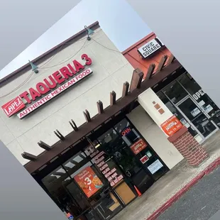 the front of the restaurant