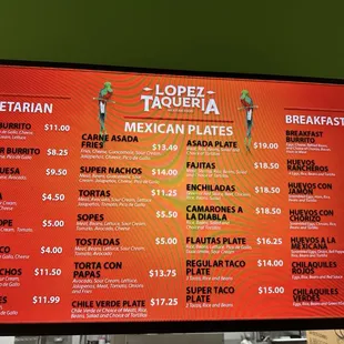 Menu 2 of 2 as of March 2024.