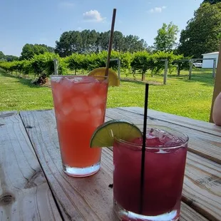 Strawberry white whiskey lemonade and Doc Holliday
