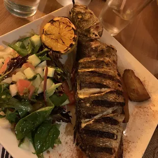 grilled fish, seafood, grilled seafood, fish, food