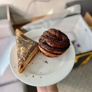 chickpea tarragon boureka, poppyseed walnut babka