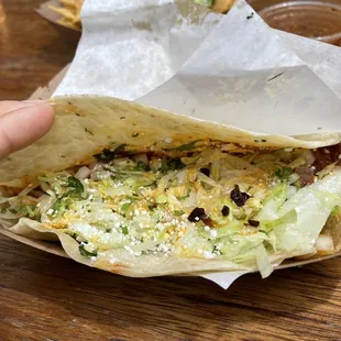 Pork in flour tortilla