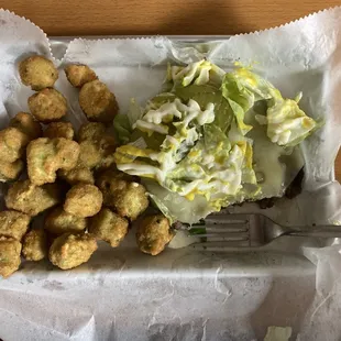 my bun-free burger and fried okra