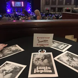 High top tables behind theater seats