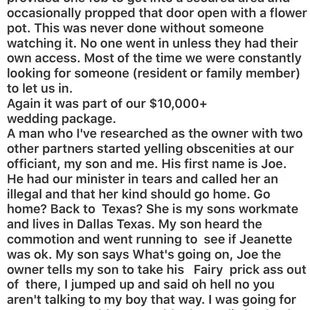 Review of venue where we had my sons wedding.