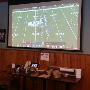 Watching the football game while ordering fresh hot food all you can eat breakfast . What&apos;s better than that?