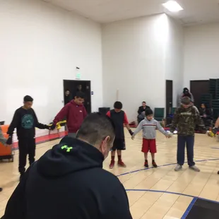 Prayer before boxing.