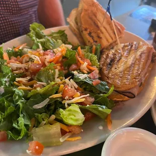Cuban Panini Sandwich and salad