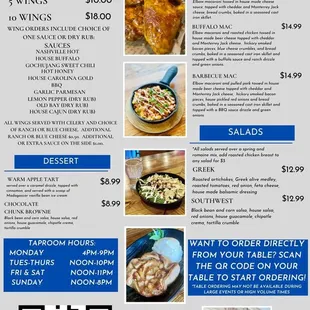 Page 2 of our current full  food menu at Lore Brewing Company!