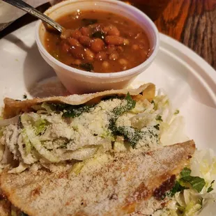 Lobster Tacos &amp; those beans are friggen delicious