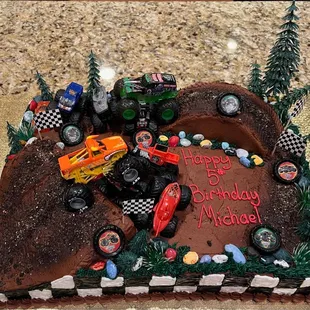 a monster truck birthday cake