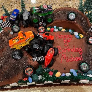 a monster truck birthday cake