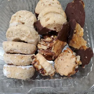 My Christmas Cookie selections, nut crescents taste great