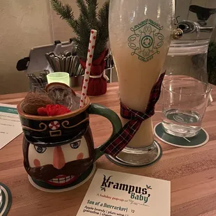 Holiday pop-up drinks!  Left: Son of a Nutcracker!  Right: Feast of Seven Wishes (N/A)