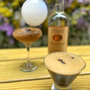 Frozen Espresso Martini served with a Bubble of Smoked Coffee Aroma