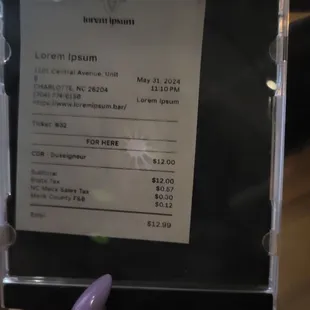 menu