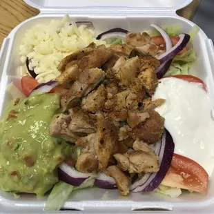 Customer order- authentic burrito salad bowl!