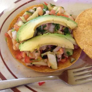 Fish ceviche tostada...