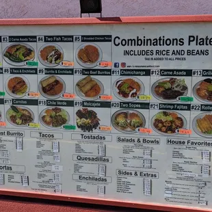a menu