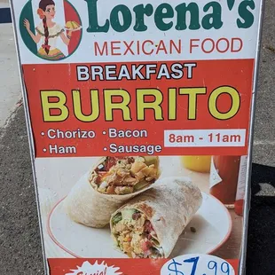 a burrito sign