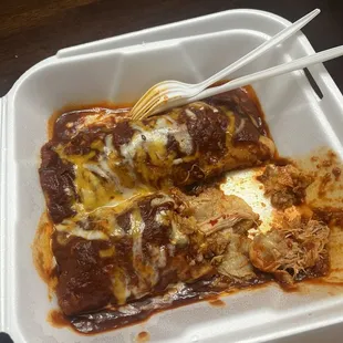 Ended up getting 4 enchiladas (2 chicken, 2 beef). Tastes like enchilada sauce from a tin