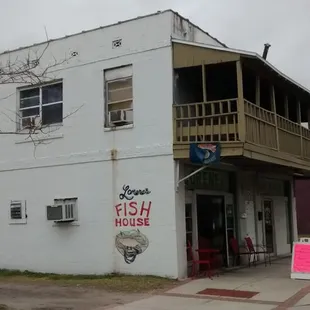 the front of the building