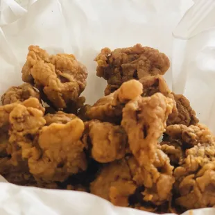 Side of chicken gizzards.