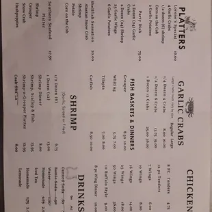 Updated menu