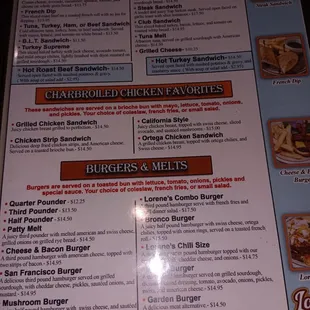 Sandwiches and burgers